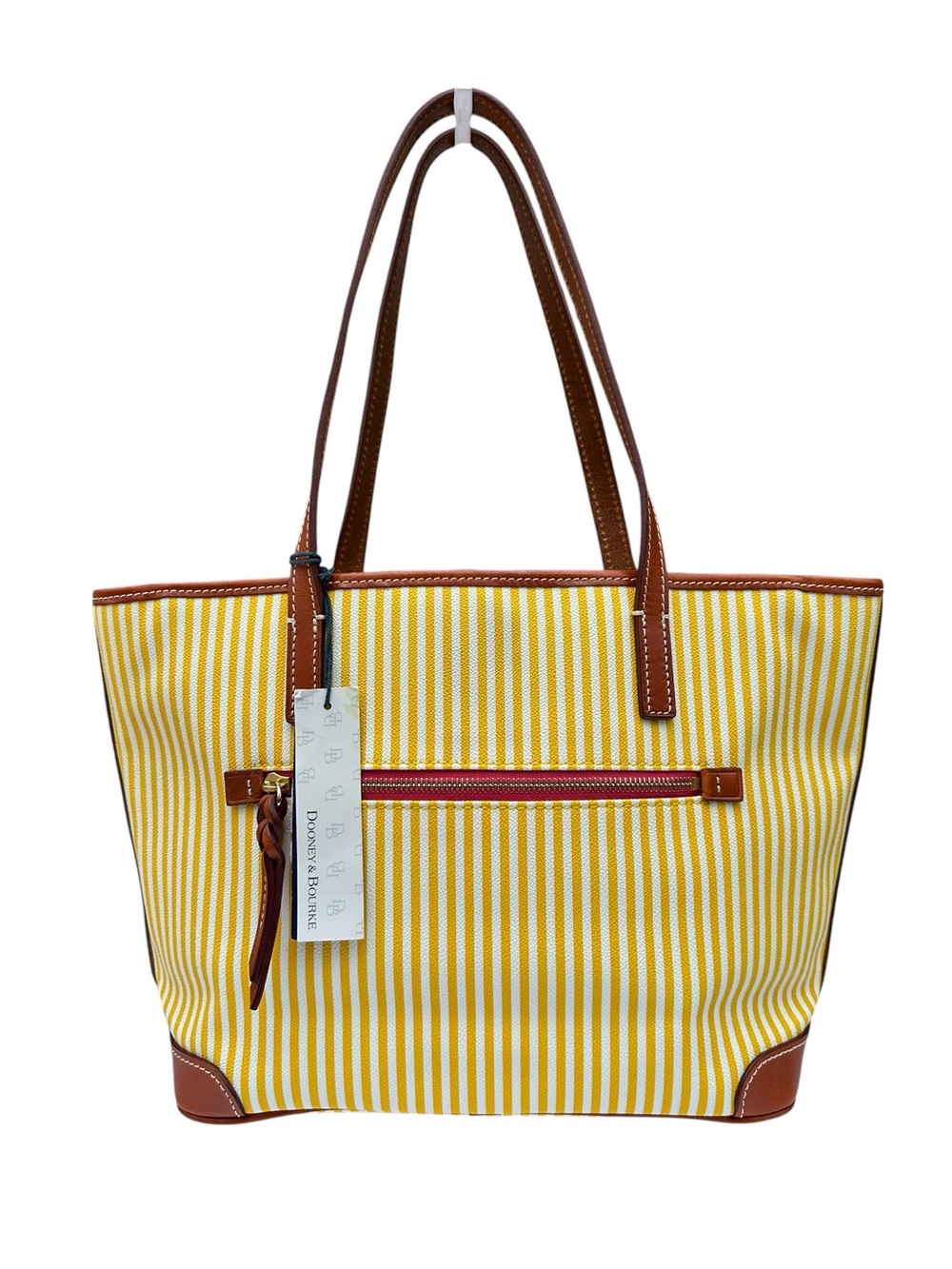 ๐ NWT Dooney & Bourke Striped Coated
Cotton Shopper Tote Yellow K9782515 - Picture 2 of 14